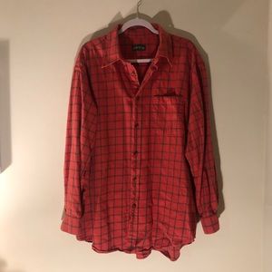 Orvis - Men’s Lightweight Flannel - Red with green/gray stripes - Size:XXL